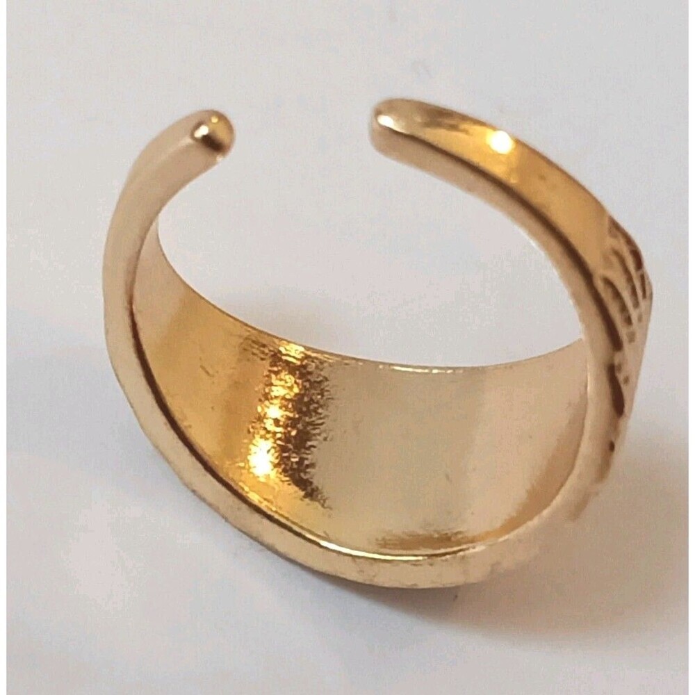 Tiger Eye Gemstone Ring 6.5 Inches Gold Alloy - Picture 5 of 5